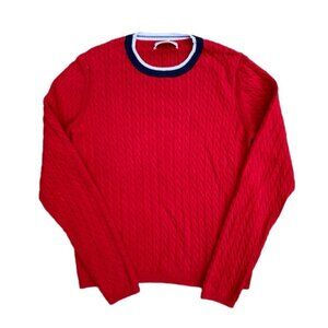 Tommy Hilfiger VTG Red Cable Knit Pullover Sweater​​​​​​